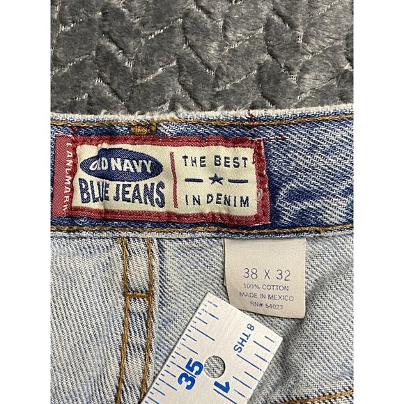 Vintage Old Navy Jeans Men 38x32 Loose Baggy Straight Leg Distressed Y2K Skater - Picture 10 of 16